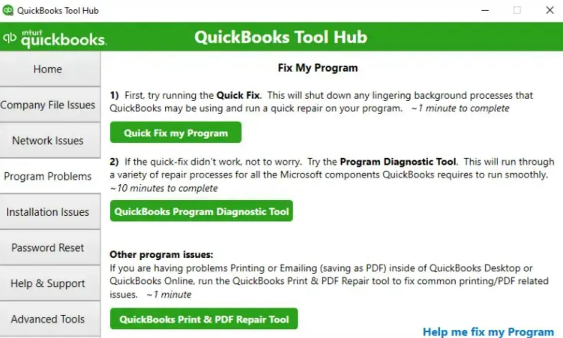 QuickBooks Tool Hub - Key Component 3